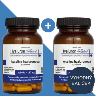 100% kyselina hyaluronová v tobolkách - kúra na 6 měsíců  | N-Medical