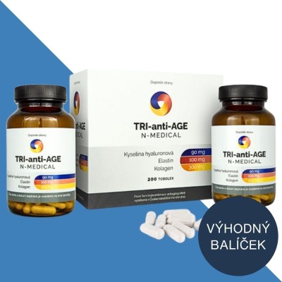 TRI-anti-AGE N-Medical 200 tobolek – unikátní trojkombinace pro antiaging