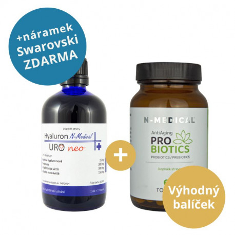 Zvýhodněná sada Hyaluron N-Medical URO neo + Antiaging probiotics tobolky