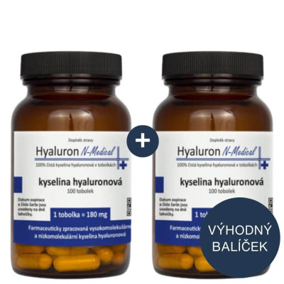 100% kyselina hyaluronová v tobolkách - kúra na 6 měsíců  | N-Medical