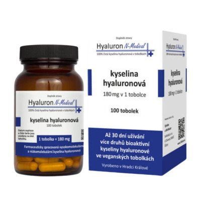 100% kyselina hyaluronová v tobolkách - kúra na 6 měsíců  | N-Medical